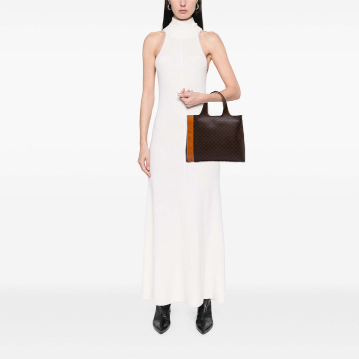 Macadam Coated Canvas Tote Brown - Gaby Paris