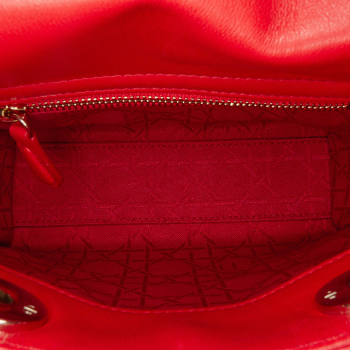 Mini Lambskin Cannage Lady Dior Red - Gaby Paris