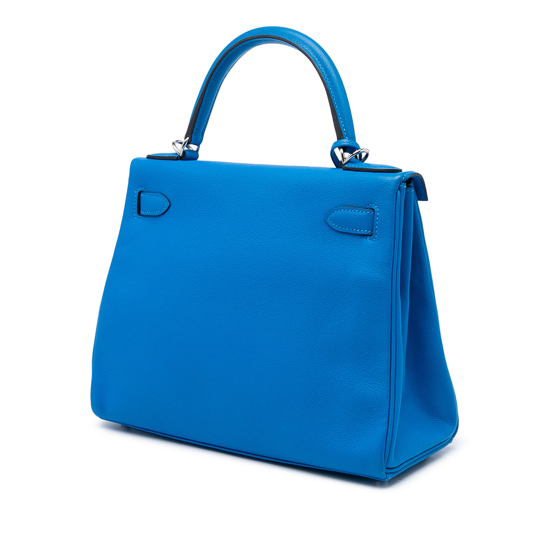 Hermès Sac à main Kelly II Retourne 28 Evercolor Bleu – vue 2 – GABY PARIS