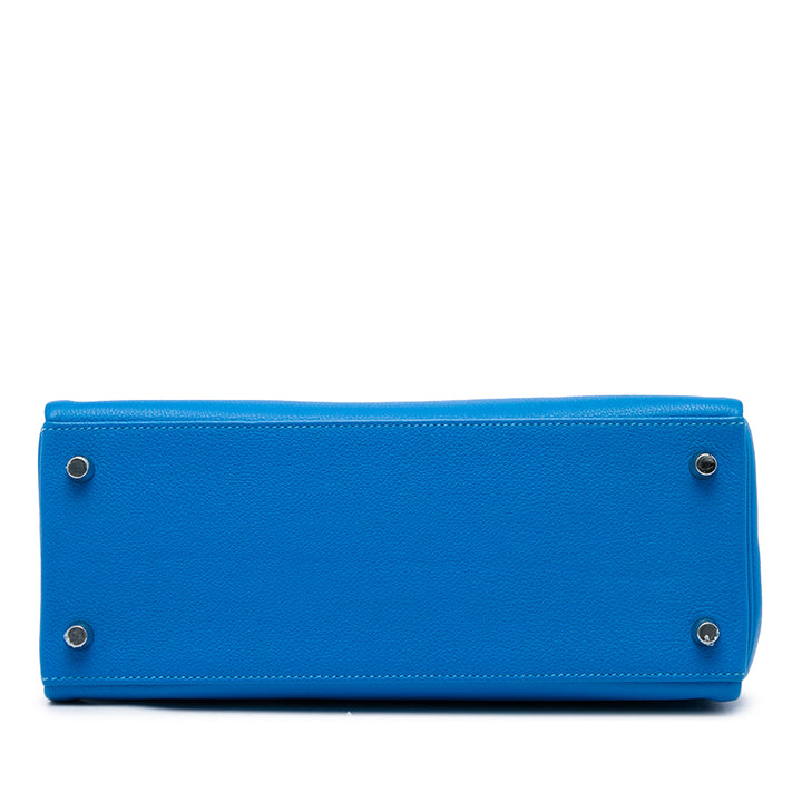 Hermès Sac à main Kelly II Retourne 28 Evercolor Bleu – vue 3 – GABY PARIS