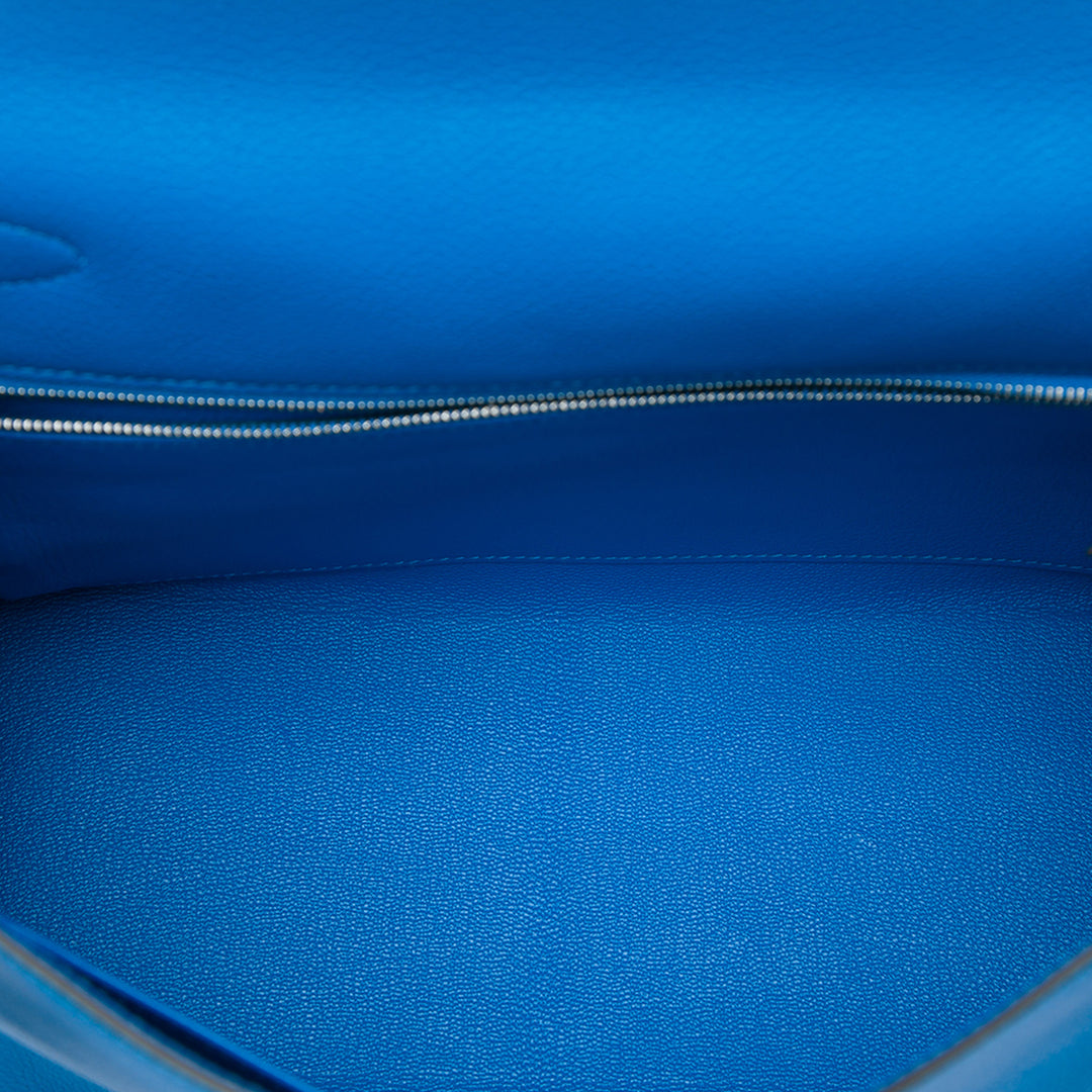 Hermès Sac à main Kelly II Retourne 28 Evercolor Bleu – vue 4 – GABY PARIS