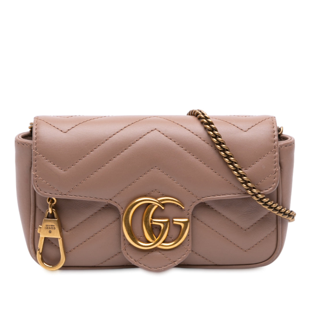 Gucci Mini GG Marmont Matelasse Cuir à rabat Sac porté croisé – GABY PARIS Authentique