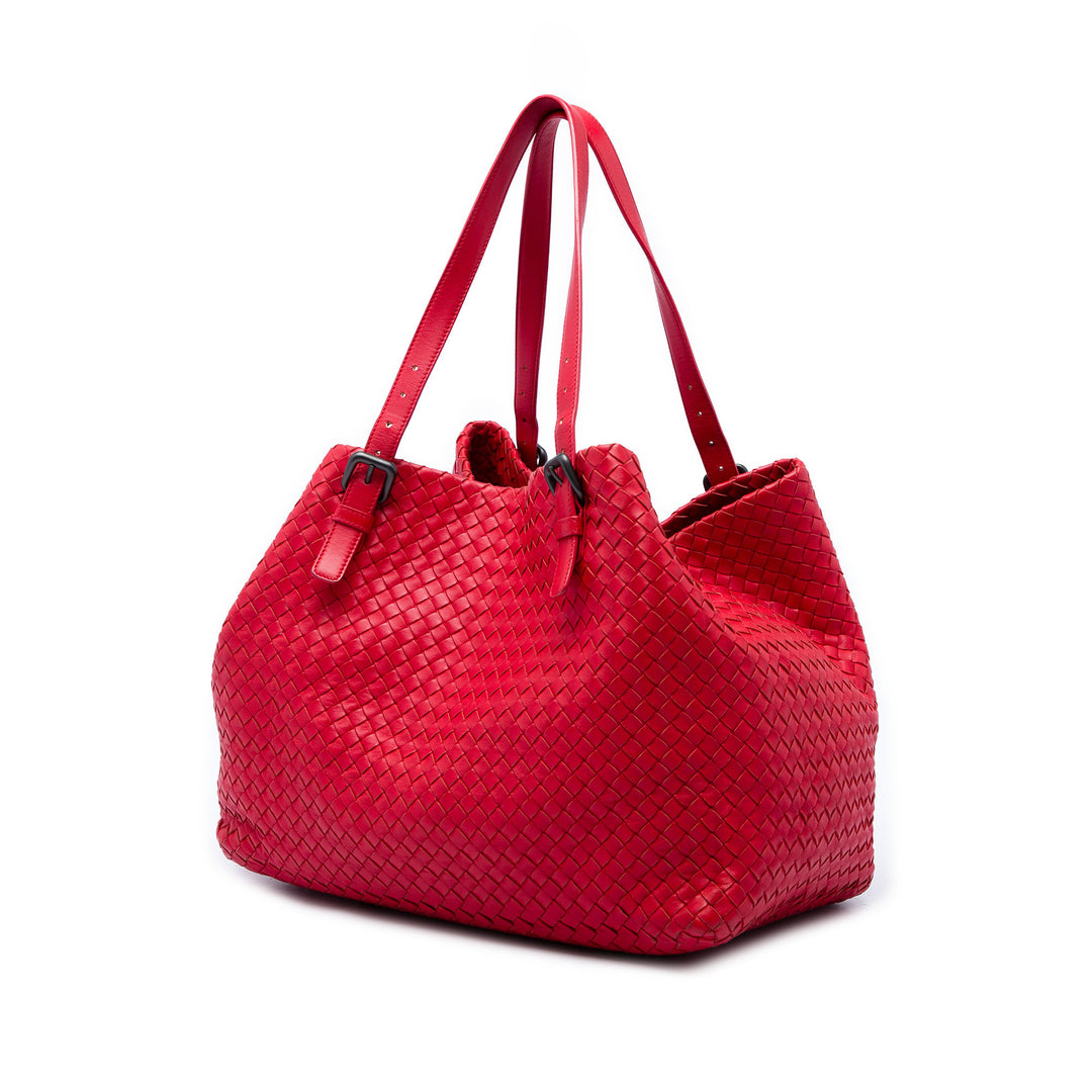 Bottega Veneta Intrecciato Cesta Cabas Grand nappa Rouge – vue 2 – GABY PARIS