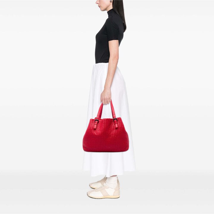 Bottega Veneta Intrecciato Cesta Cabas Grand nappa Rouge – vue 5 – GABY PARIS