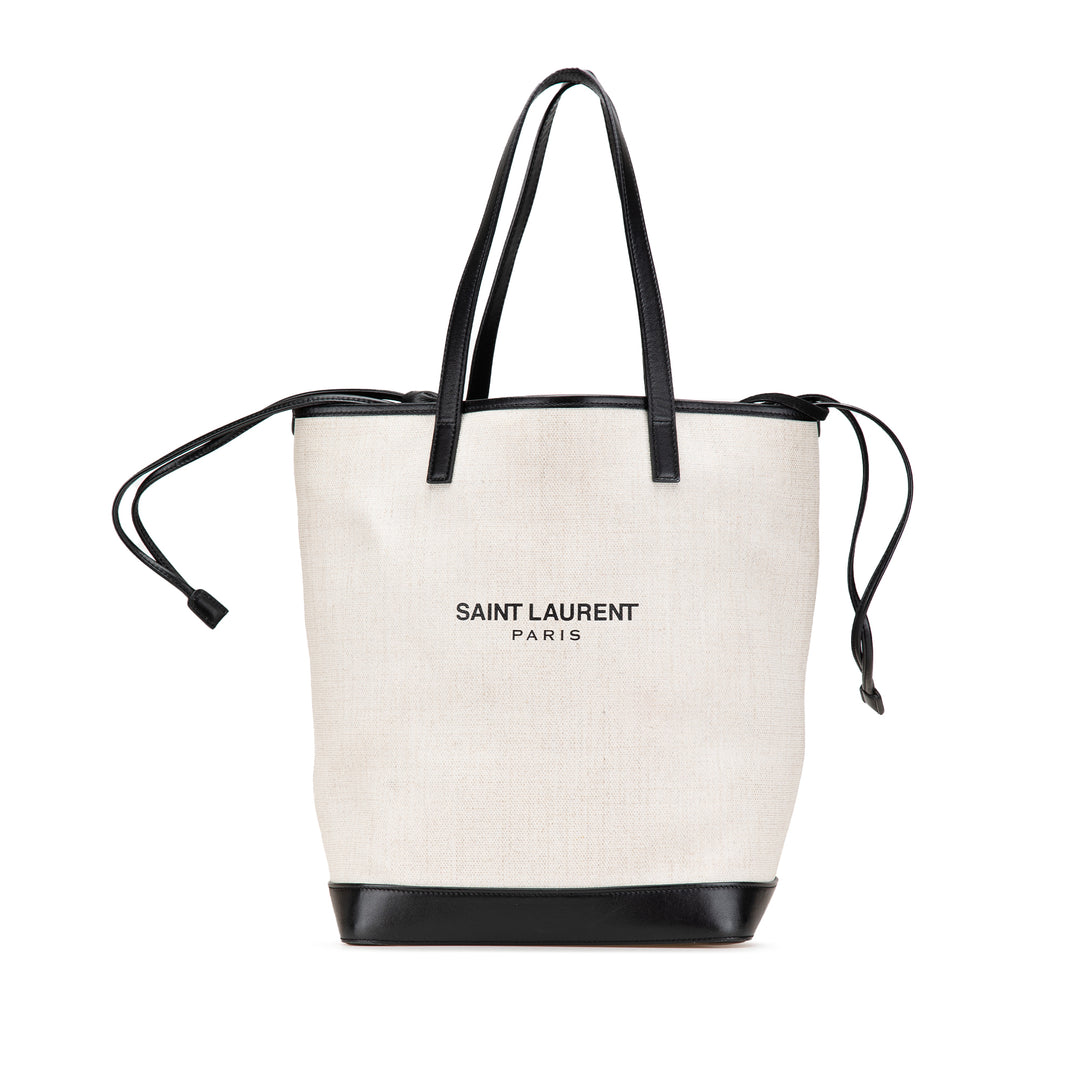 Canvas Teddy Drawstring Shopping Tote White - Gaby Paris