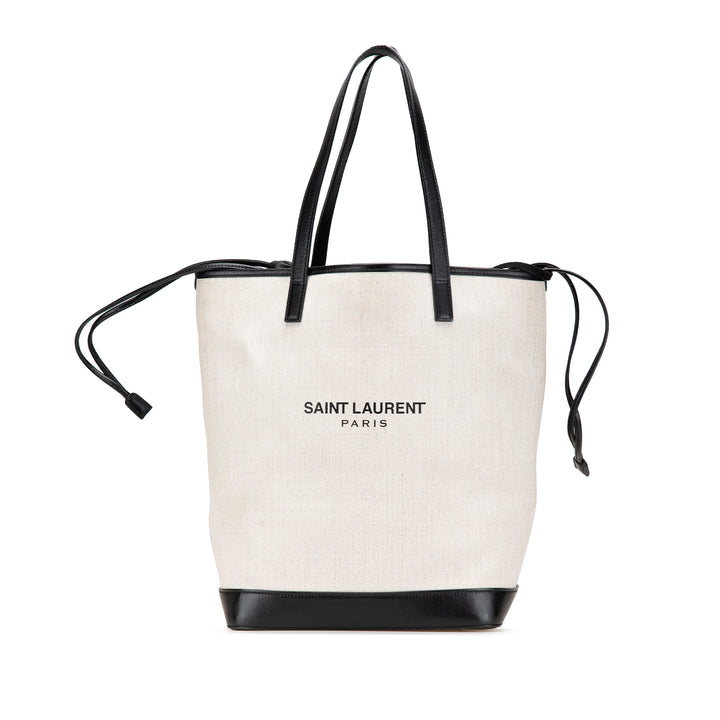 Canvas Teddy Drawstring Shopping Tote White - Gaby Paris