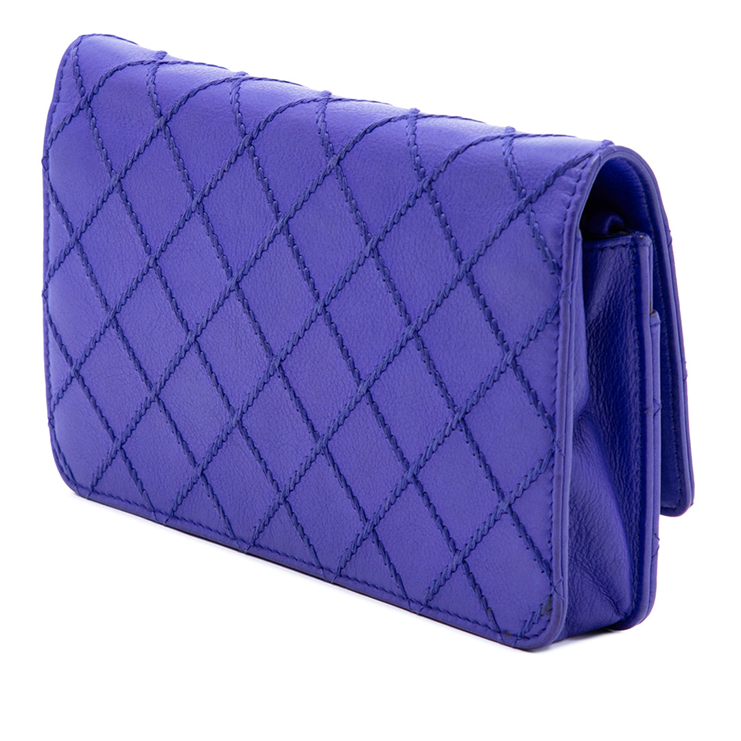 Chanel Sac bandoulière CC Matelassé Fancy Wallet on Chain Cuir de veau Violet – vue 2 – GABY PARIS