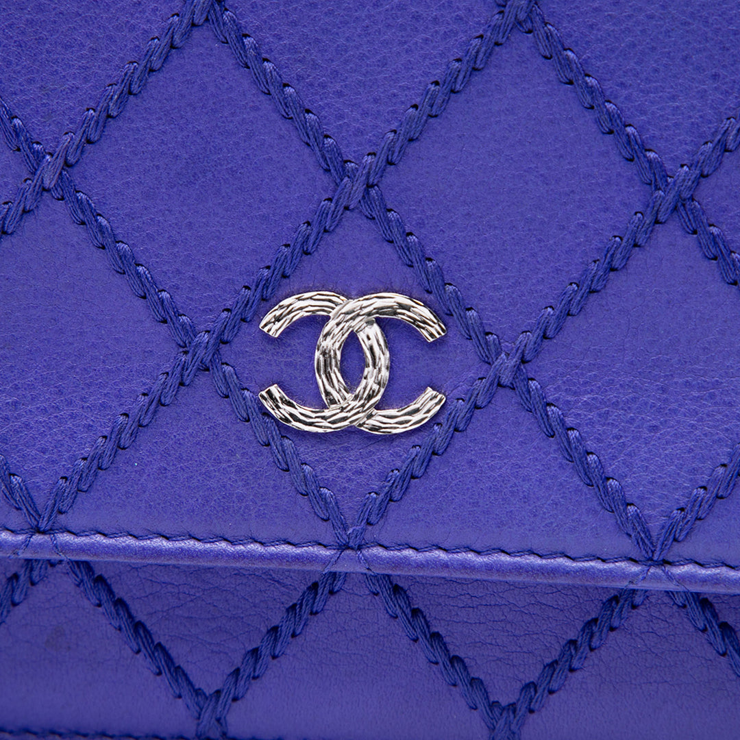 Chanel Sac bandoulière CC Matelassé Fancy Wallet on Chain Cuir de veau Violet – vue 5 – GABY PARIS