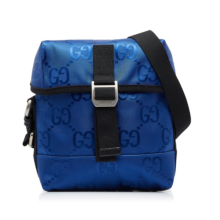 GG Econyl Off The Grid Messenger Bag Blue - Gaby Paris