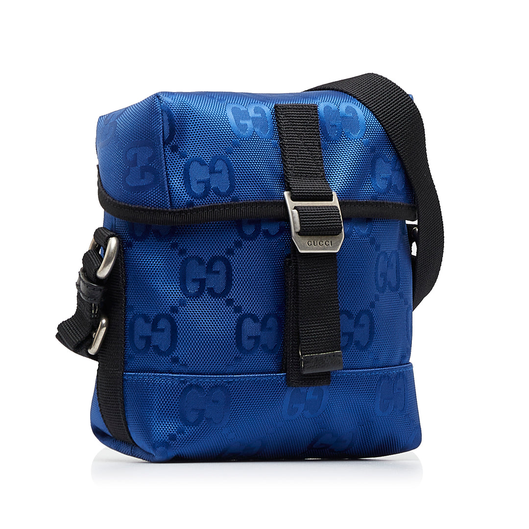 GG Econyl Off The Grid Messenger Bag Blue - Gaby Paris