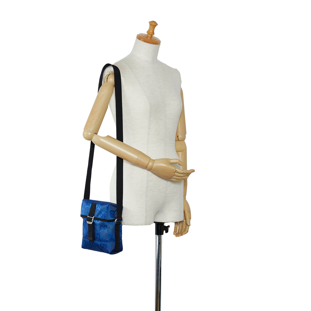 GG Econyl Off The Grid Messenger Bag Blue - Gaby Paris