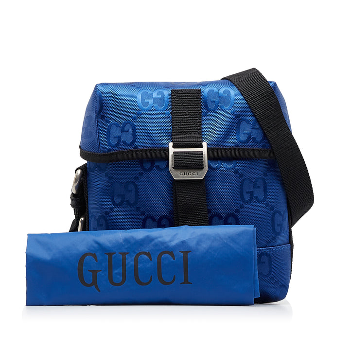 GG Econyl Off The Grid Messenger Bag Blue - Gaby Paris