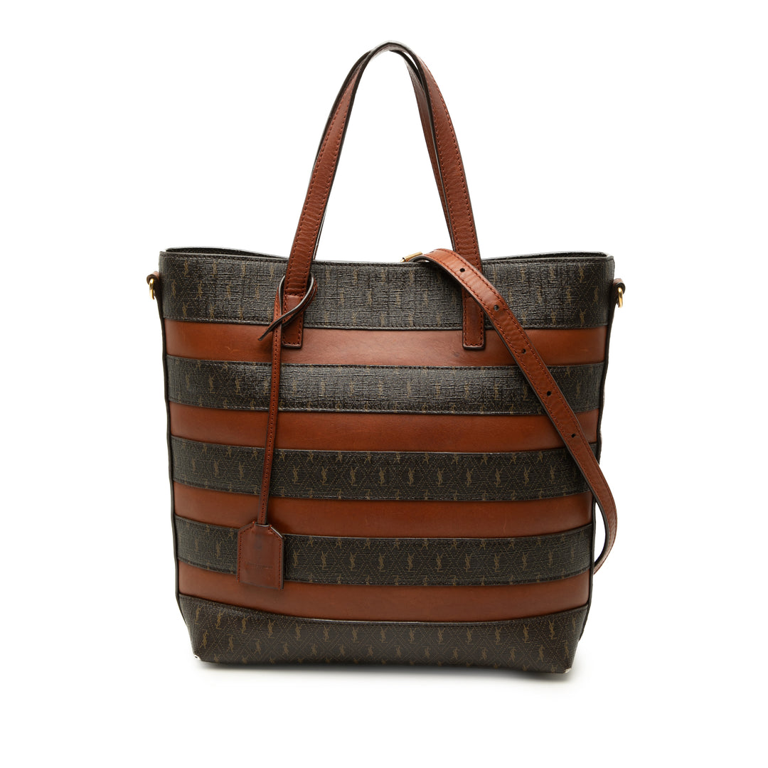Saint Laurent Le Monogramme et Cabas Toile enduite Marron – vue principale – GABY PARIS