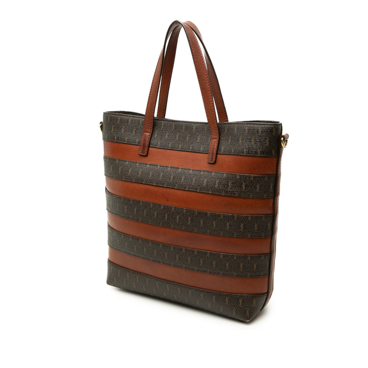 Saint Laurent Le Monogramme et Cabas Toile enduite Marron – vue 2 – GABY PARIS