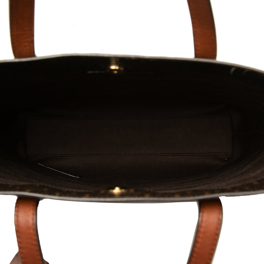Saint Laurent Le Monogramme et Cabas Toile enduite Marron – vue 4 – GABY PARIS
