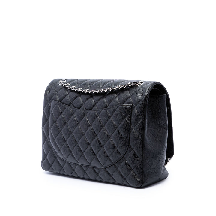 Chanel Classic Double rabat Maxi Cuir caviar Noir – vue 2 – GABY PARIS