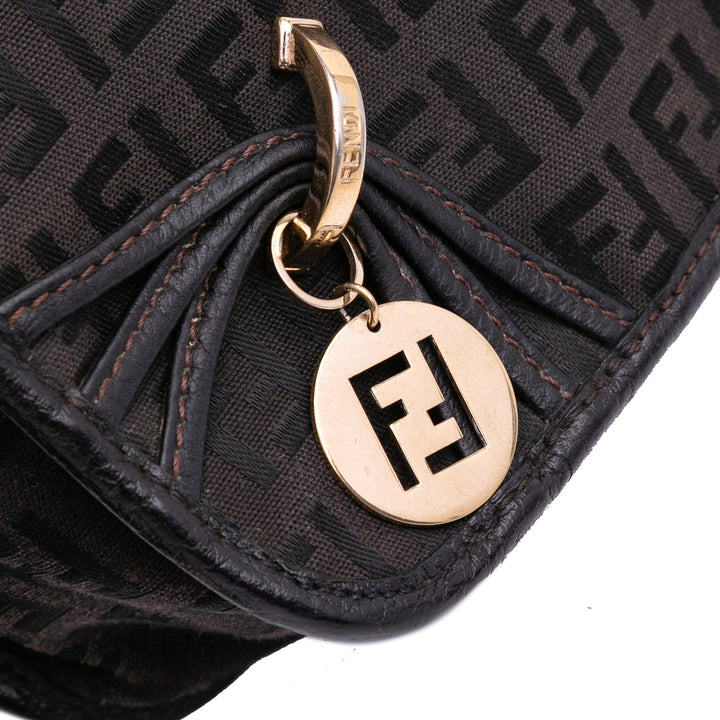 Fendi Small Zucchino Toile F Charm Sac porté croisé Marron – GABY PARIS Authentique