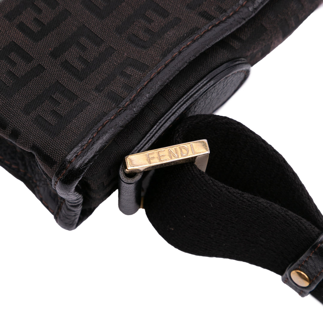 Fendi Small Zucchino Toile F Charm Sac porté croisé Marron – GABY PARIS Authentique