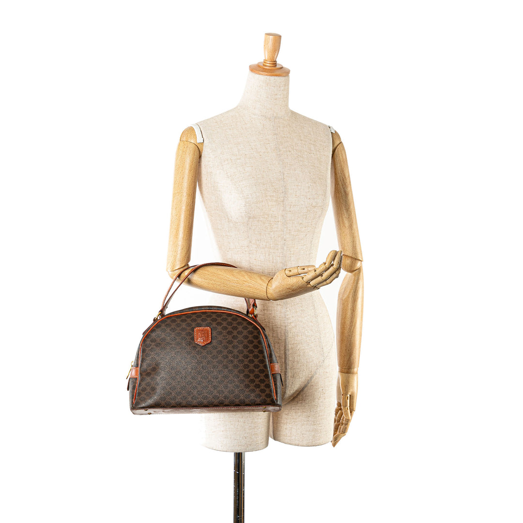 Celine Macadam Dome Handbag Brown - GABY PARIS