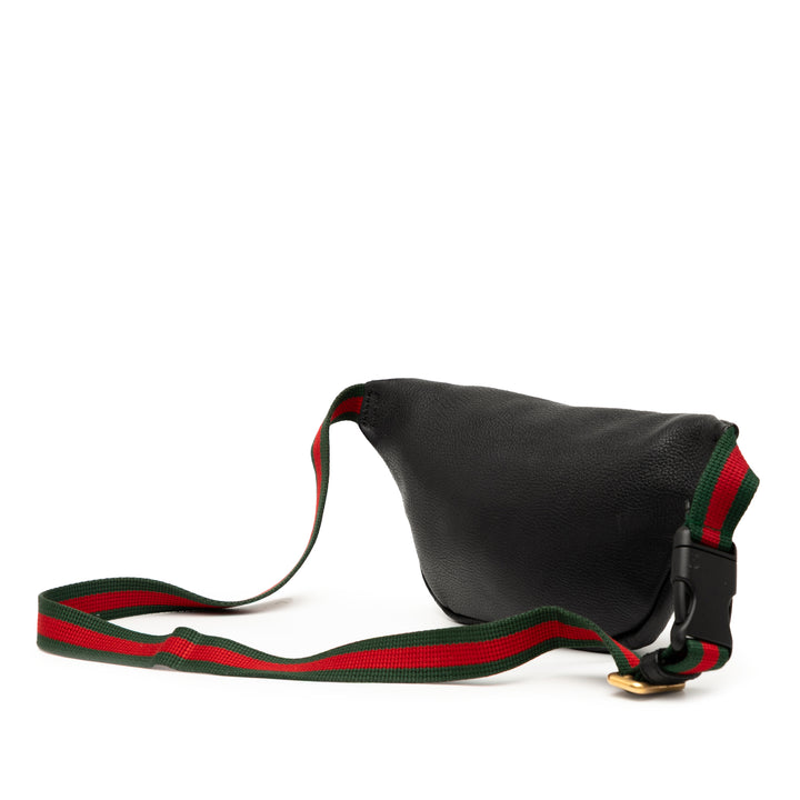 Gucci Small Grained Cuir de veau Logo Belt Bag Noir