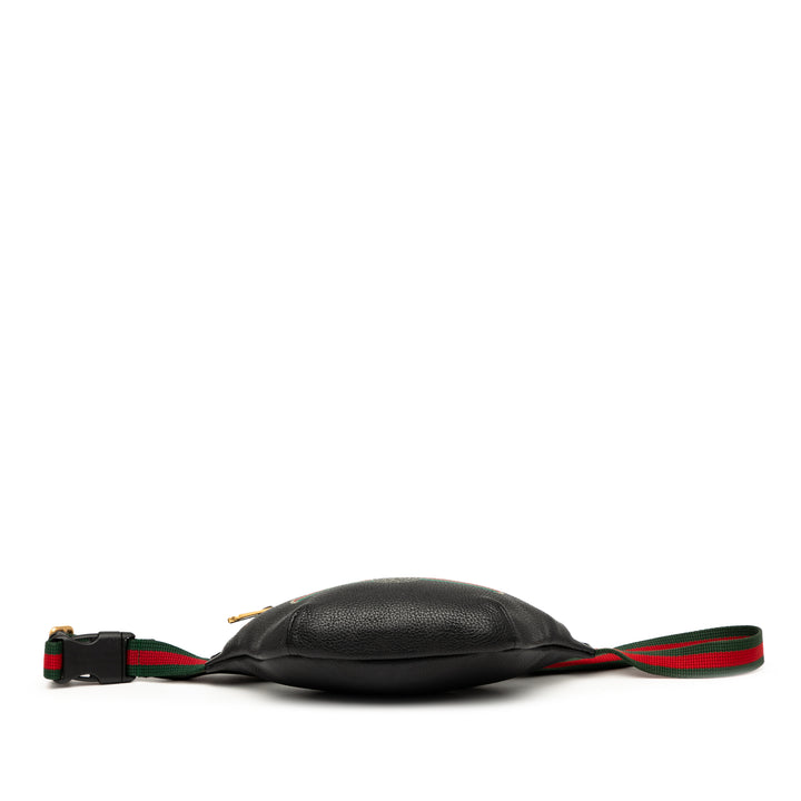 Gucci Small Grained Cuir de veau Logo Belt Bag Noir