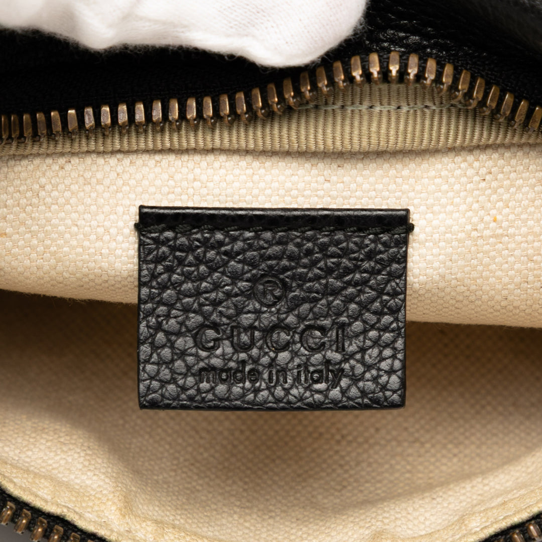 Gucci Small Grained Cuir de veau Logo Belt Bag Noir