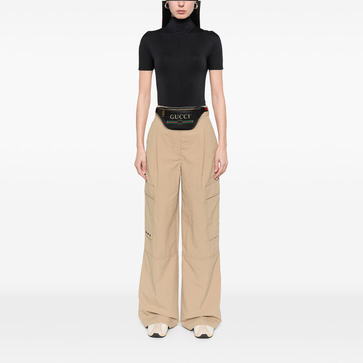 Gucci Small Grained Cuir de veau Logo Belt Bag Noir