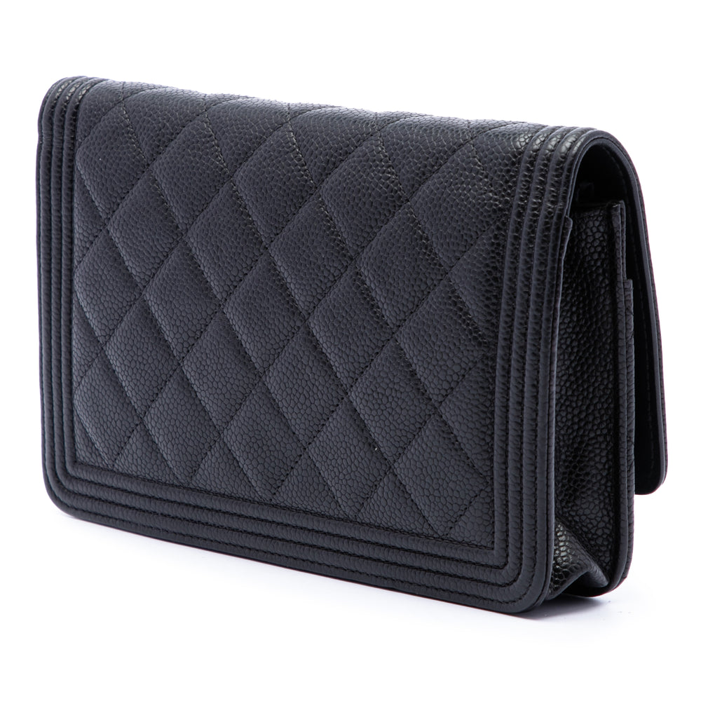 Chanel Sac bandoulière Matelassé Boy Wallet on Chain Cuir caviar Noir – vue 2 – GABY PARIS