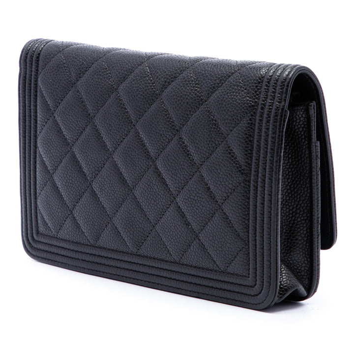 Chanel Sac bandoulière Matelassé Boy Wallet on Chain Cuir caviar Noir – vue 2 – GABY PARIS