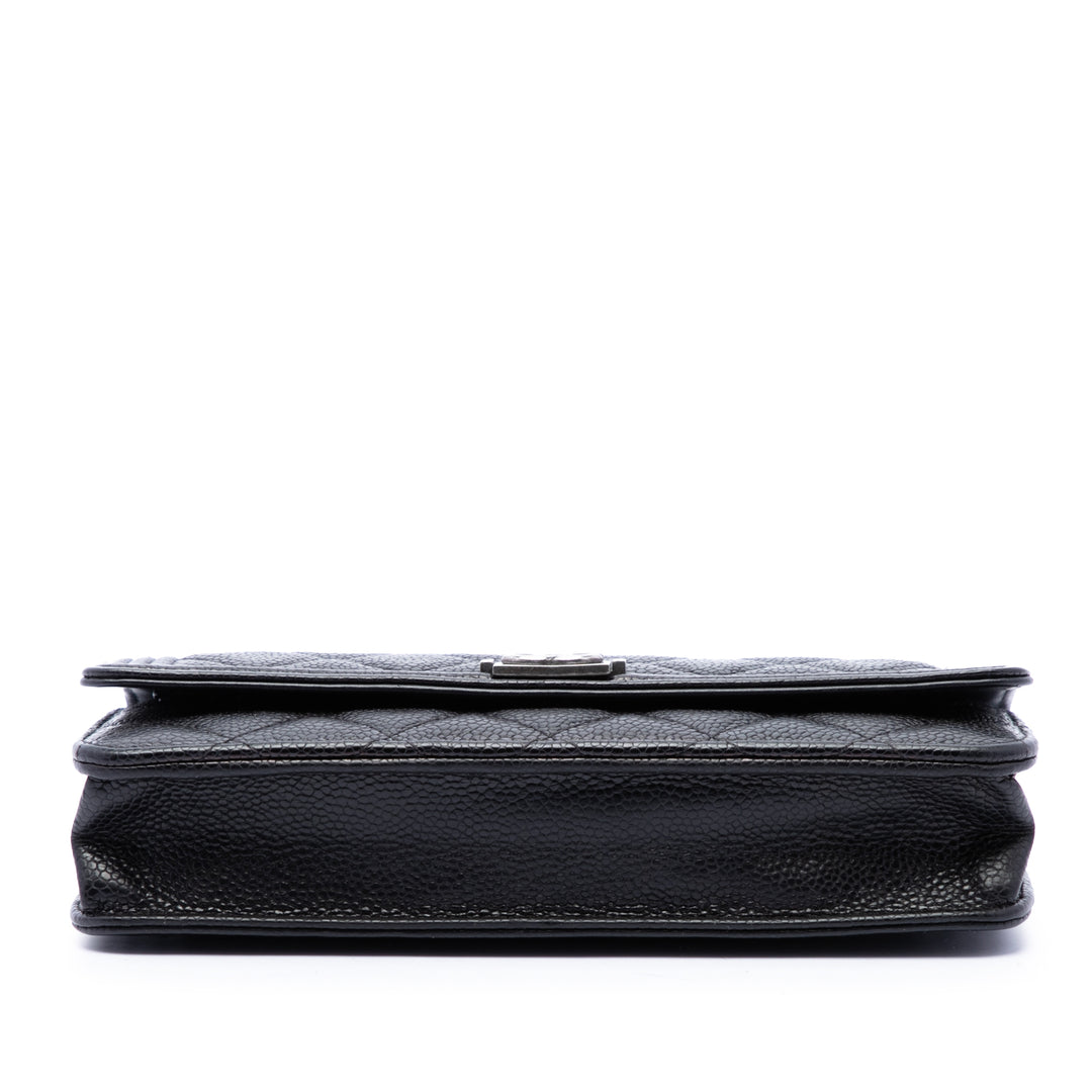 Chanel Sac bandoulière Matelassé Boy Wallet on Chain Cuir caviar Noir – vue 3 – GABY PARIS
