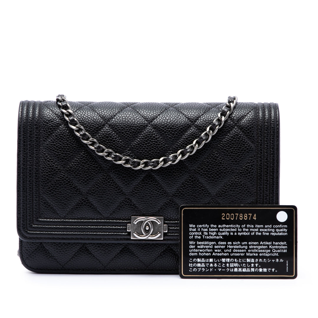 Chanel Sac bandoulière Matelassé Boy Wallet on Chain Cuir caviar Noir – vue 7 – GABY PARIS