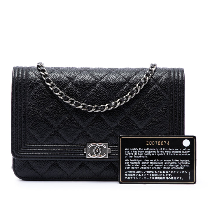 Chanel Sac bandoulière Matelassé Boy Wallet on Chain Cuir caviar Noir – vue 7 – GABY PARIS