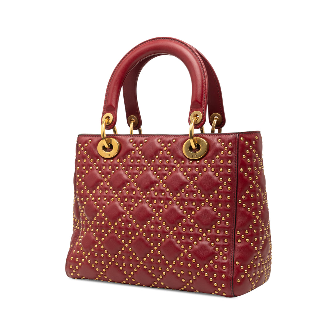 Dior Medium Cuir d’agneau Cannage clouté Supple Lady Dior