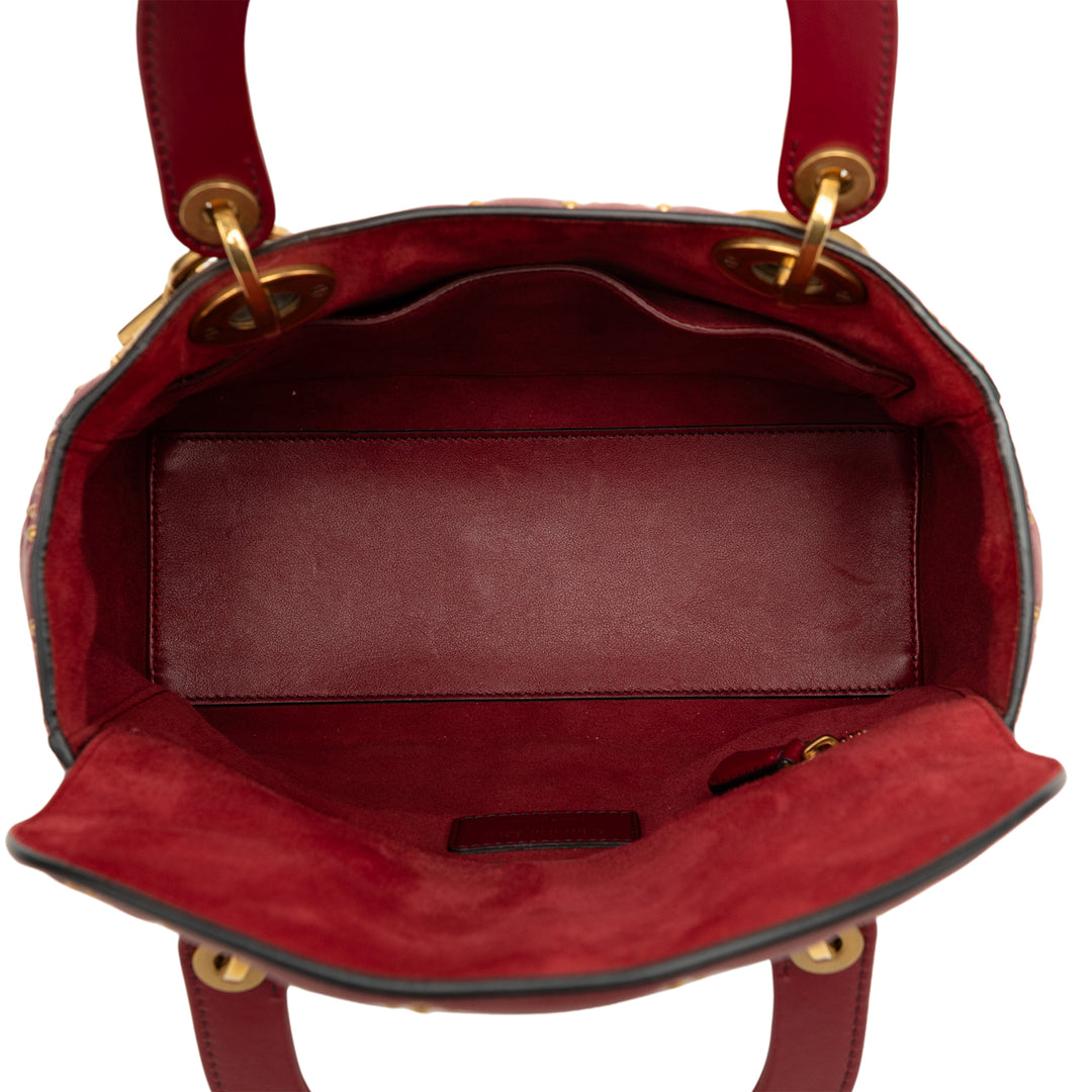 Dior Medium Cuir d’agneau Cannage clouté Supple Lady Dior