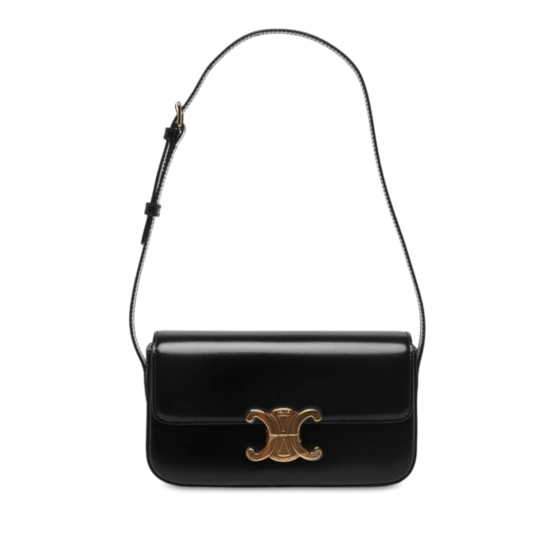 Celine brillant Triomphe Claude Sac Cuir de veau Noir – vue principale – GABY PARIS