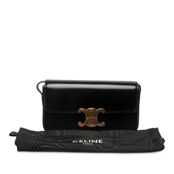 Celine brillant Triomphe Claude Sac Cuir de veau Noir – vue 7 – GABY PARIS