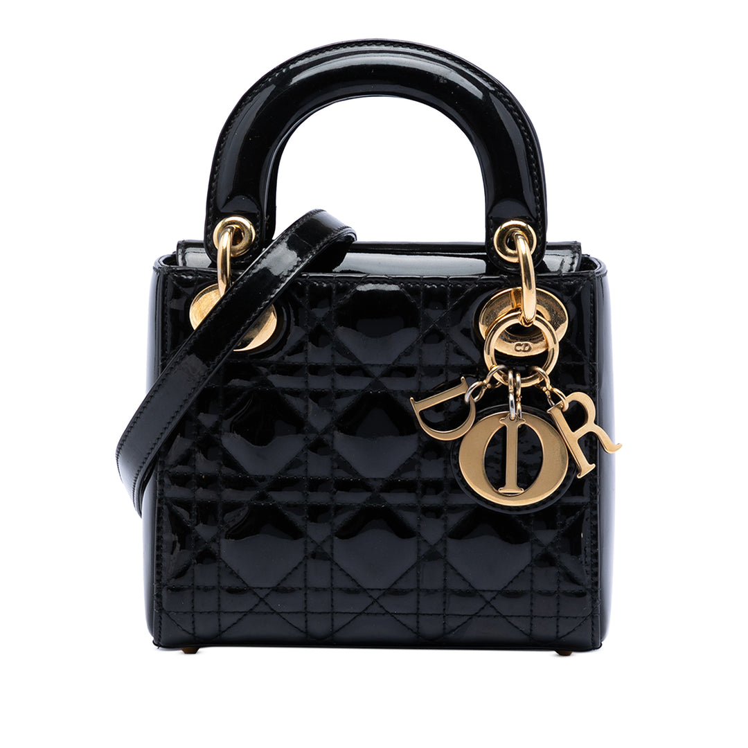 Dior Mini Cuir verni Cannage Lady Dior