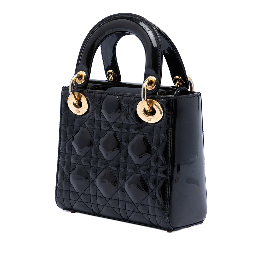 Dior Mini Cuir verni Cannage Lady Dior