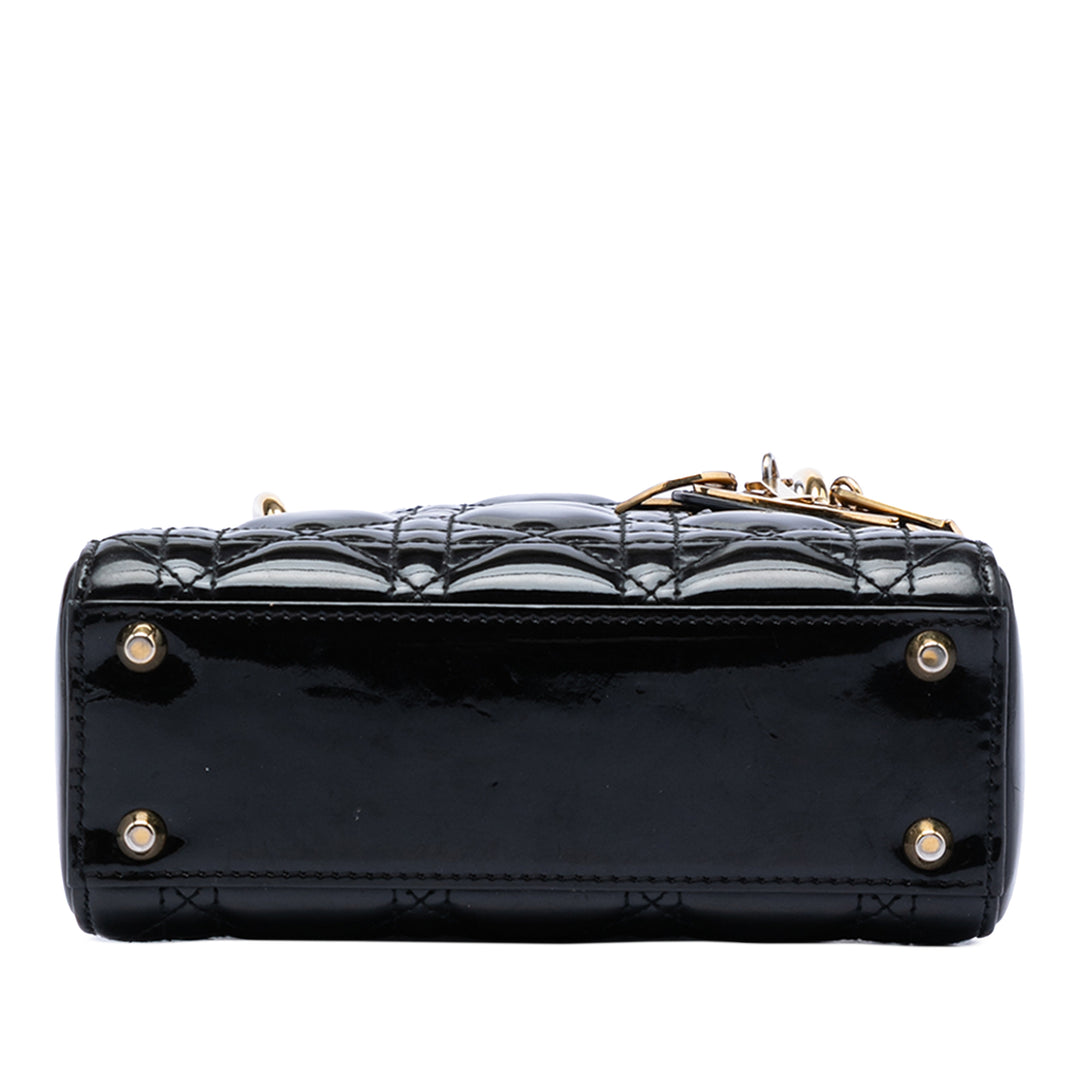 Dior Mini Cuir verni Cannage Lady Dior