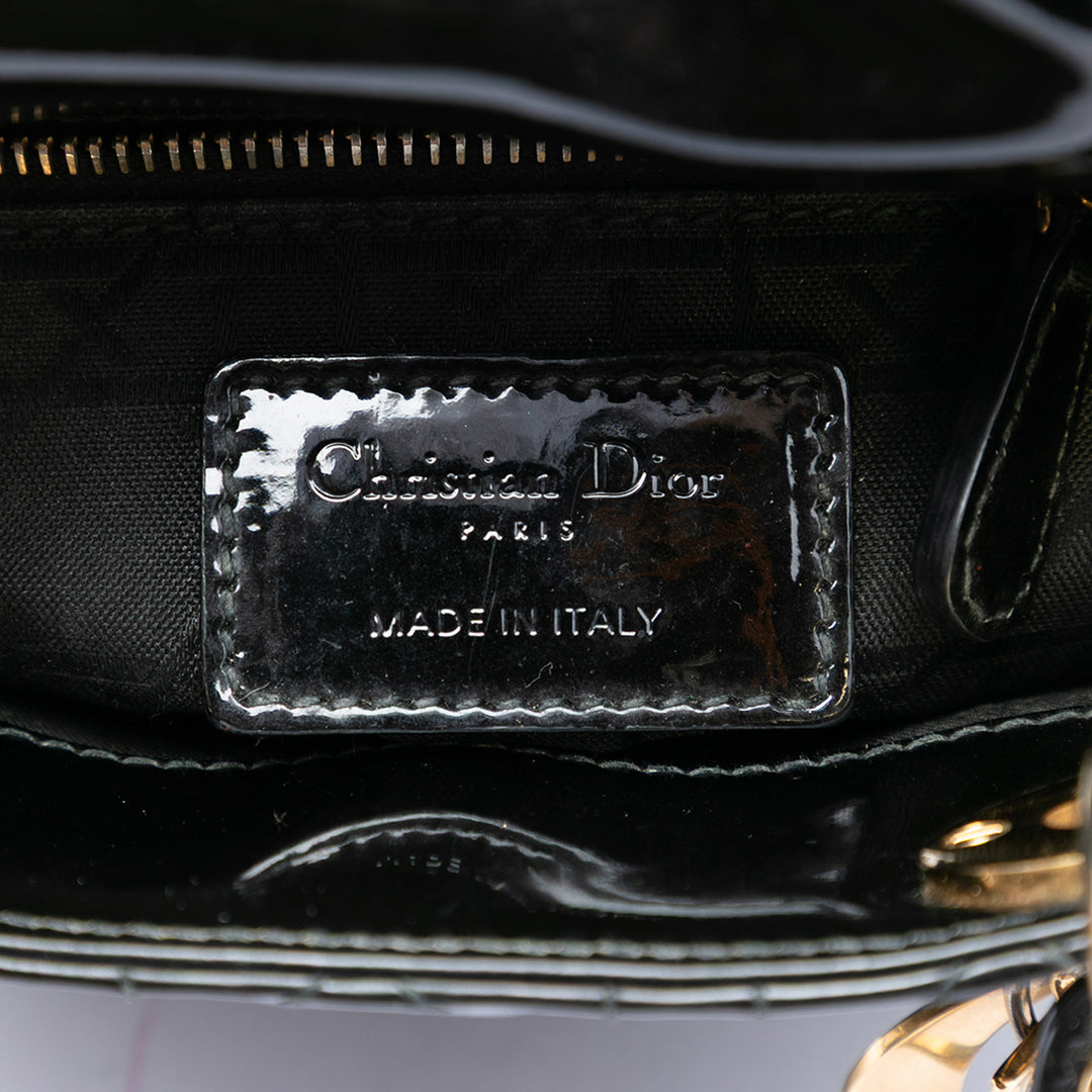 Dior Mini Cuir verni Cannage Lady Dior