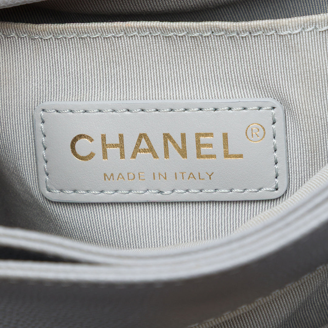 Chanel CC Matelassé Chaîne Foulard Poignée Sac seau Cuir caviar