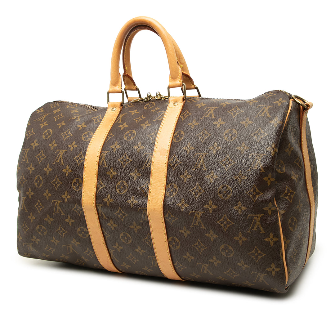 Louis Vuitton Sac de voyage Keepall Bandouliere 45 Monogram Marron – vue 2 – GABY PARIS