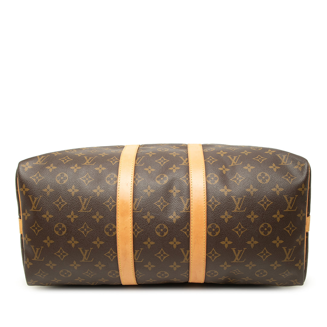 Louis Vuitton Sac de voyage Keepall Bandouliere 45 Monogram Marron – vue 3 – GABY PARIS