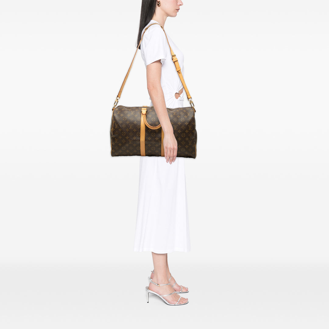 Louis Vuitton Sac de voyage Keepall Bandouliere 45 Monogram Marron – vue 8 – GABY PARIS