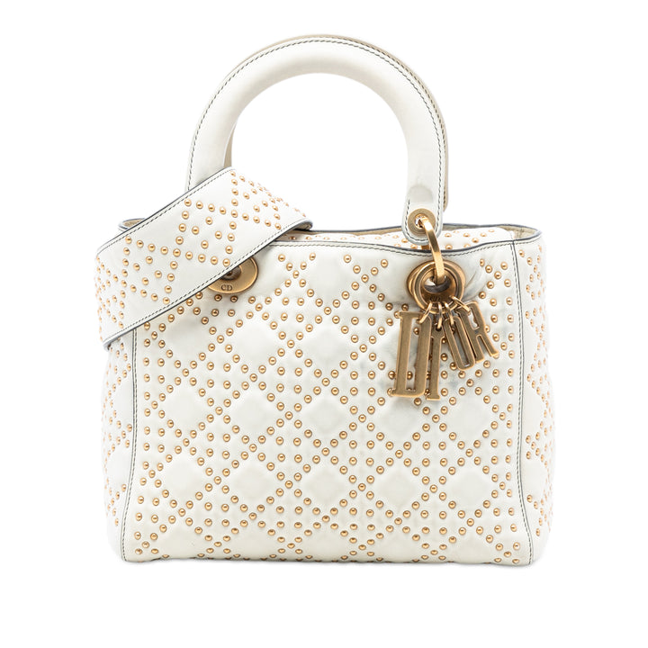 Dior Medium Cuir d’agneau Cannage clouté Supple Lady Dior