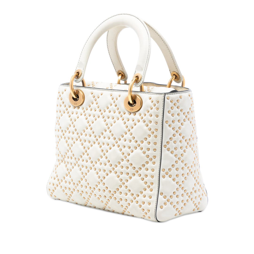 Dior Medium Cuir d’agneau Cannage clouté Supple Lady Dior