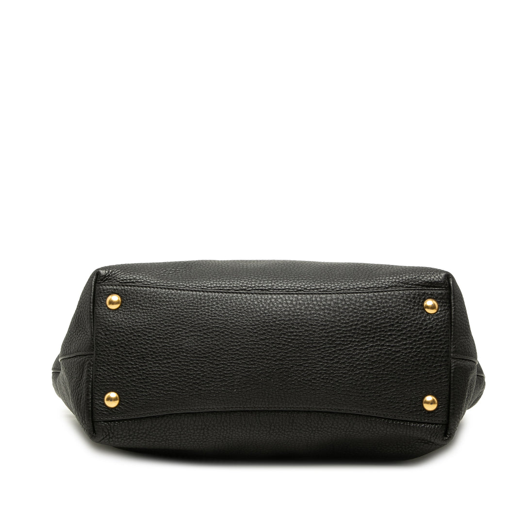 Miu Miu Cabas Vitello Daino Open Noir – vue 3 – GABY PARIS