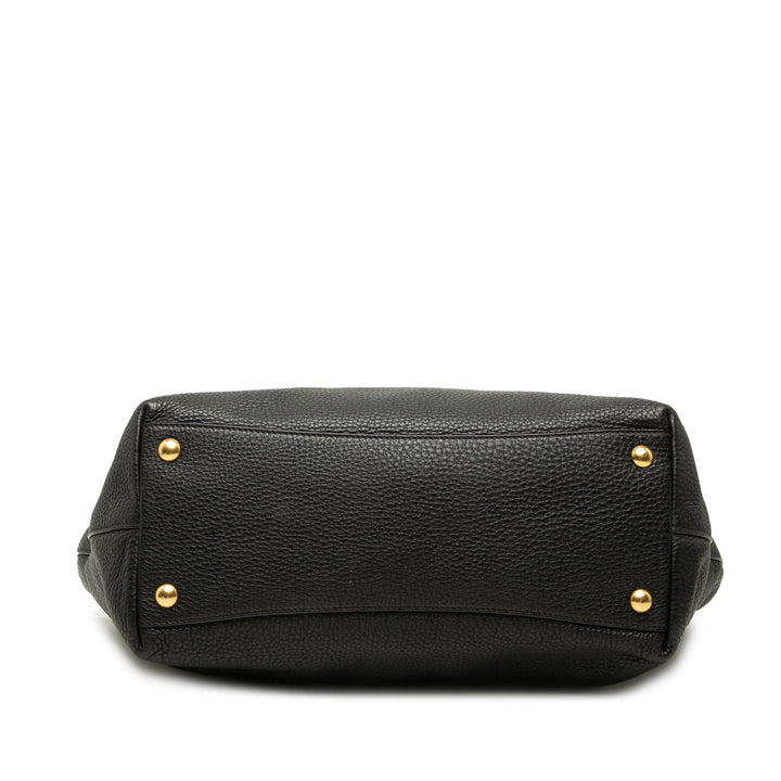 Miu Miu Cabas Vitello Daino Open Noir – vue 3 – GABY PARIS