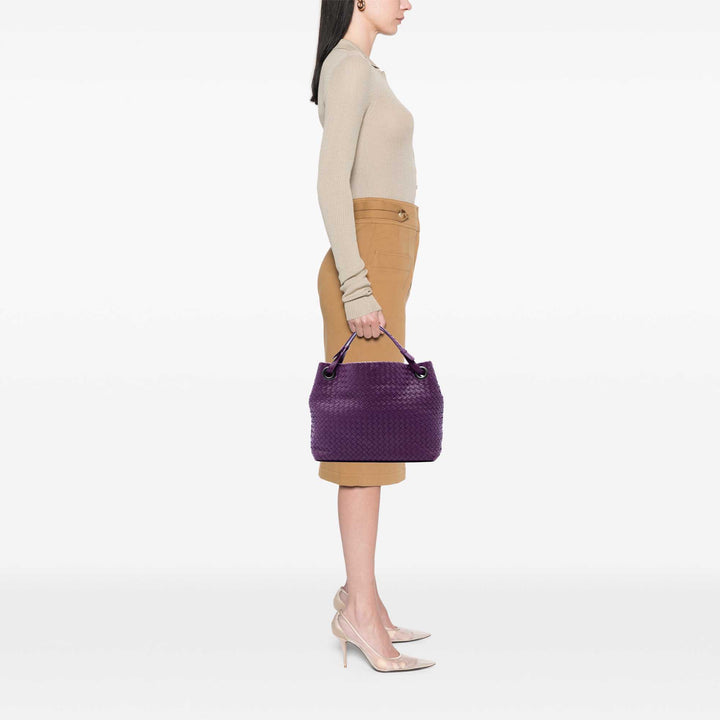 Bottega Veneta Intrecciato Garda Cabas Sac Violet – vue 6 – GABY PARIS