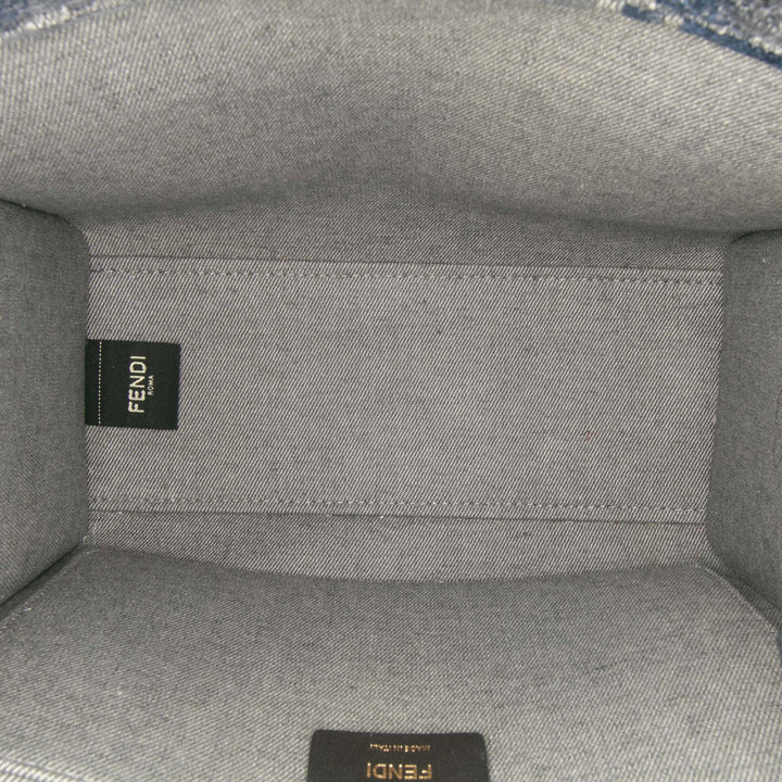 Small FF Embroidered Chenille Sunshine Shopper Tote Gray - Gaby Paris